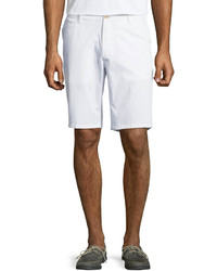 Neiman Marcus Corduroy Flat Front Shorts White