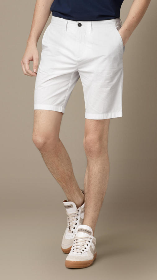 Burberry Cotton Poplin Chino Shorts, $195 | Burberry | Lookastic