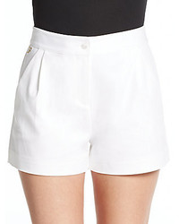 Diane von Furstenberg Hattie Pleated Stretch Cotton Shorts