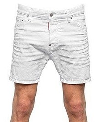 DSquared Wrinkled Wash Stretch Denim Shorts