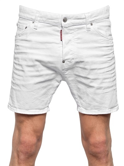 DSquared Wrinkled Wash Stretch Denim Shorts | Where to buy & how ...