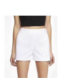 Express 2 Inch High Rise Cotton Sateen Shorts White 6