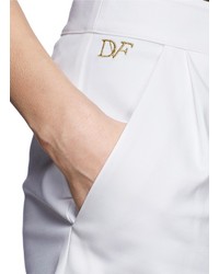 Diane von Furstenberg Hattie Logo Embroidery Cotton Blend Shorts
