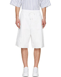 Juunj White Coated Cotton Oversize Shorts