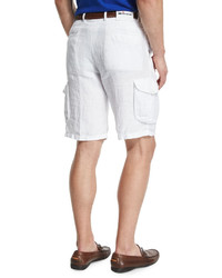 Kiton Linen Cargo Shorts White