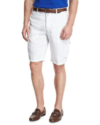 Kiton Linen Cargo Shorts White