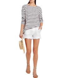 MiH Jeans Mih Jeans Amas Broderie Anglaise Trimmed Linen And Cotton Blend Shorts