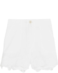 MiH Jeans Mih Jeans Amas Broderie Anglaise Trimmed Linen And Cotton Blend Shorts