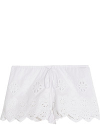 Miguelina Minnie Broderie Anglaise Cotton Shorts White