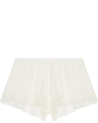 Eberjey Noor Lace Trimmed Stretch Modal Jersey Pajama Shorts Ivory