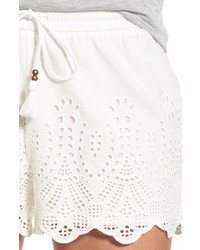 Paige Paxton High Rise Eyelet Cotton Shorts