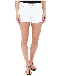 7 For All Mankind Raw Edge Wb Cut Off Shorts With Destroy In White