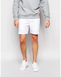 Asos Slim Mid Length Chino Shorts In White
