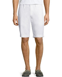Neiman Marcus Straight Leg Flat Front Shorts White