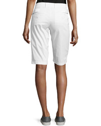 Vince Stretch Cotton Bermuda Shorts White