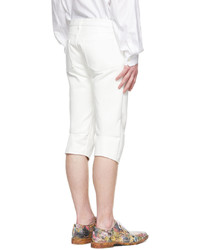 Comme Des Garcons Homme Plus White Faux Leather Trousers