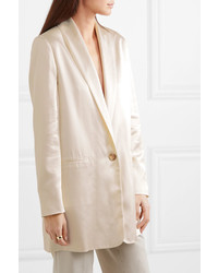 La Collection Amandine Oversized Silk Satin Blazer