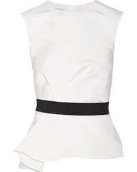 Narciso Rodriguez Belted Silk Top Ivory