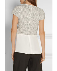 3.1 Phillip Lim Boucl And Silk Crepe De Chine Top Ivory