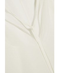 Chloé Flutter Sleeve Silk Blouse Ivory