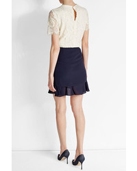 Victoria Beckham Laced Silk And Wool Blend Top