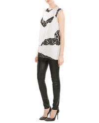 DKNY Silk Top With Lace Inserts