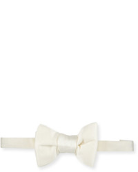 Tom Ford Textured Silk Bow Tie White
