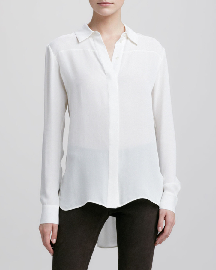ivory silk blouse