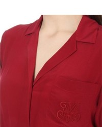 mo&co. Embroidered Silk Blouse