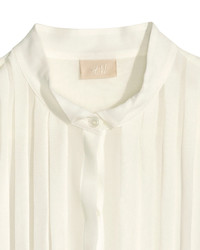 H&M Silk Blouse Natural White Ladies