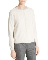 Fabiana Filippi Platinum Wool Silk Cashmere Cardigan