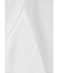 Giambattista Valli Silk Organza Trimmed Cotton Terry T Shirt