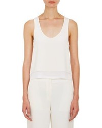 Women's White Silk Cropped Top, White and Black Print Pajama Pants ...