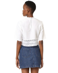 Matin French Lace Cropped Blouse