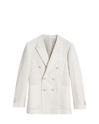 Burberry Linen Silk Double Breasted Tailored Jacket