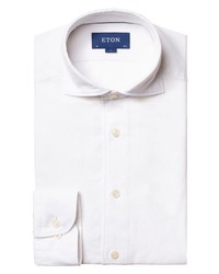 Eton Contemporary Fit Solid Cotton Silk Dress Shirt