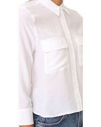 Equipment Cropped 34 Sleeve Signature Blouse