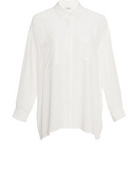 Isa Arfen Relaxed Long Sleeve Shirt In White Silk Coconut