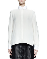 Lanvin Long Sleeve Collared Shirt White