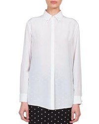 Givenchy Pearl Button Silk Blouse