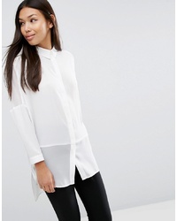 ASOS DESIGN Soft Long Sleeve Shirt In Sheer And Solid