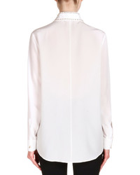 Givenchy Studded Collar Crepe De Chine Blouse