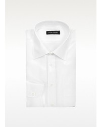 Forzieri White Pure Silk Dress Shirt
