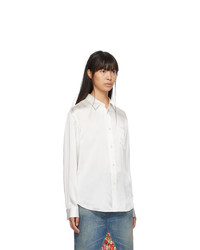 Junya Watanabe White Silk Satin Shirt