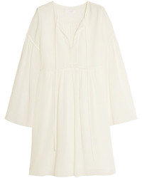 Chloé Cotton And Silk Blend Crepon Mini Dress White