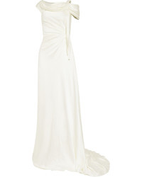 White Silk Evening Dress