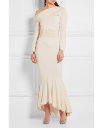 Haider Ackermann Off The Shoulder Asymmetric Crepe Gown Ivory