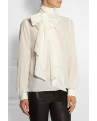 Mulberry Chelsea Pussy Bow Silk Blouse