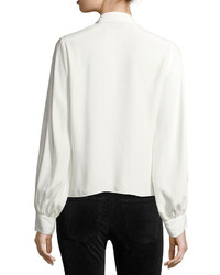Alexis Lina Long Sleeve Crossover Silk Blouse