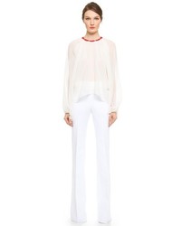 Giambattista Valli Lip Collar Silk Blouse